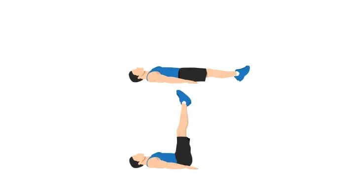 man doing leg raises