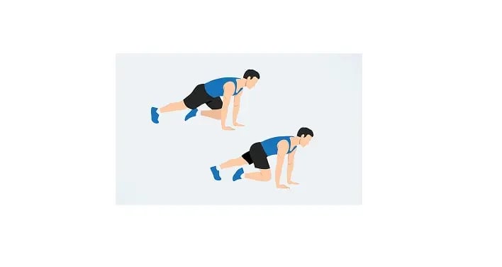 man doing mountain climbers