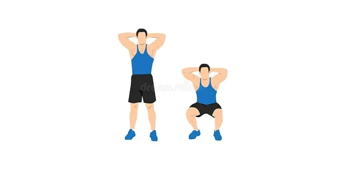 man doing squat