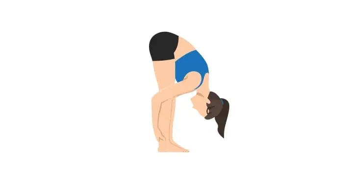 woman doing forward fold stretch